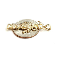 Load image into Gallery viewer, 14k yellow Gold fireman firewoman firefighter Pendant charm fine jewelry 3.4g