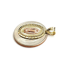 Load image into Gallery viewer, 10k gold oval virgin Mary Guadalupe pendant charm fine religious jewelry 1.7g