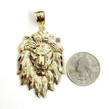 Load image into Gallery viewer, New 10k yellow solid Gold lion head face zodiac Pendant charm fine jewelry 9.6g