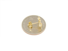 Load image into Gallery viewer, New 14k yellow Gold Hawaiian flower Earring Push Back Fastening with zirconia 2g