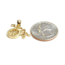 Load image into Gallery viewer, 14k yellow Gold wheelchair handicap disability Pendant charm fine jewelry 2.4g