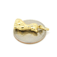 Load image into Gallery viewer, 14k yellow Gold hollow 3d dog full body Pendant charm jewelry fine gift pet 1.4g