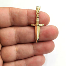 Load image into Gallery viewer, New 10k yellow Gold dagger knife Pendant charm Unisex Gift fine jewelry 2.2g