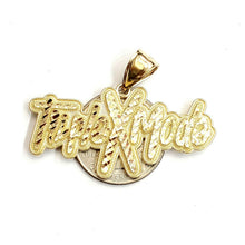 Load image into Gallery viewer, 10k yellow Gold Triple X Mode word Pendant charm diamond cut fine jewelry 7.2g