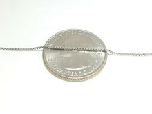 Load image into Gallery viewer, New 14K white Gold 0.80mm Square Box Chain Necklace fine gift jewelry 2.3g 22"