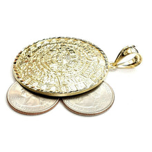 Load image into Gallery viewer, 10k yellow Gold solid Aztec Mayan sun calendar Azteca pendant gift 1.87" 14.2g