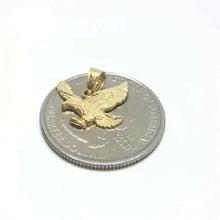Load image into Gallery viewer, New 14k yellow Gold small eagle Pendant charm bird gift fine jewelry unisex 0.9g