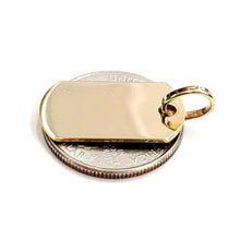 Load image into Gallery viewer, 10k yellow Gold solid dog tag Pendant charm shiny gift fine jewelry 3.5g