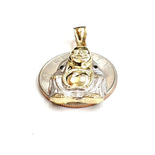Load image into Gallery viewer, 10k two tone gold buddha Buda Buddah pendant charm religious fine jewelry 2.5g