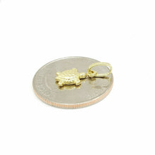 Load image into Gallery viewer, New 14k yellow gold hollow tiny turtle full body pendant fine gift jewelry 0.5g