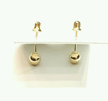 Load image into Gallery viewer, New 14k yellow Gold 4mm hollow ball earrings screw back fine gift jewelry