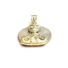 Load image into Gallery viewer, 10k yellow gold Jesus Malverde Narco saint Sinaloa pendant charm fine gift 2.4g
