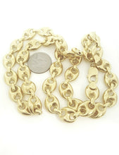 Load image into Gallery viewer, New 10K yellow gold 13mm hollow puff Gucci link chain jewelry gift 28" 46.6g