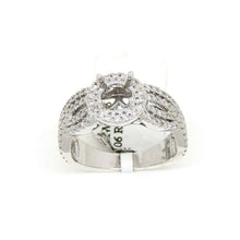 Load image into Gallery viewer, 0.54Ct Natural Diamond 14k White Gold Semi Mount halo Ring round center size 7