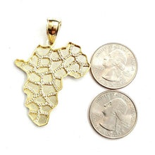 Load image into Gallery viewer, 10k yellow gold nugget Africa continent outline map pendant charm jewelry 6.5g