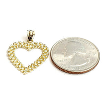 Load image into Gallery viewer, New 10k yellow gold heart pendant charm love Amor fine gift women jewelry 1.1g