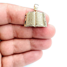Load image into Gallery viewer, 10k yellow gold lord's prayer book our father bible verse pendant jewelry 2.3g