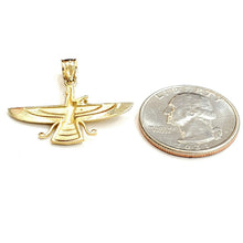 Load image into Gallery viewer, 14k yellow gold Farvahar Faravahar Persian Ahoura Mazda Zoroastrian pendant 2.2g