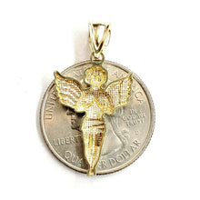 Load image into Gallery viewer, New 10k yellow Gold full body angel diamond cut Pendant charm fine jewelry 1.5g