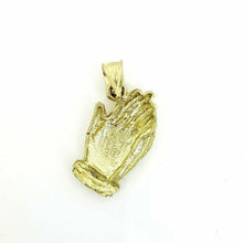 Load image into Gallery viewer, New 10k yellow gold praying hands pendant charm fine religious gift jewelry 2.3g