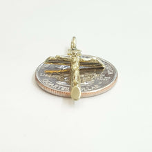 Load image into Gallery viewer, New 10k yellow gold hollow cross Jesus pendant charm fine jewelry religious 1.5g