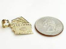 Load image into Gallery viewer, 10k yellow solid Gold playing card Pendant charm casino fine jewelry unisex 2.2g