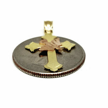 Load image into Gallery viewer, New 14k gold cross espirito Santos pendant fine religious jewelry fine gift 1.4g