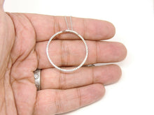 Load image into Gallery viewer, 14k white Gold 0.40Ct Diamond 1.26" diameter circle of love necklace jewelry 16"