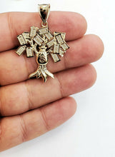 Load image into Gallery viewer, 10k yellow gold $100 dollar sign money bag tree lucky pendant charm gift 3.6g