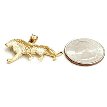 Load image into Gallery viewer, 14k yellow Gold lion full body Leo zodiac Pendant charm gift fine jewelry 3.4g