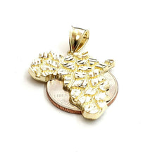 Load image into Gallery viewer, 10k yellow gold nugget Africa continent outline map pendant charm jewelry 3.3g
