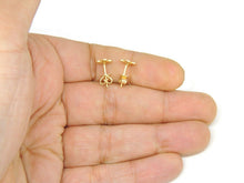 Load image into Gallery viewer, 14k yellow Gold 0.16Ct Round Diamond flower stud Earrings Push Back Fastening
