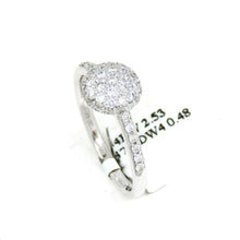 Load image into Gallery viewer, 0.48ct Genuine diamond 14k White Gold Women round ball Ring fine gift Size 6.5