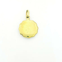 Load image into Gallery viewer, New 14k yellow gold round hollow virgin Mary Guadalupe pendant charm 0.60" 1.5g