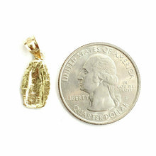 Load image into Gallery viewer, 14k gold tiny virgin Mary Guadalupe pendant diamond cut religious jewelry 0.9g