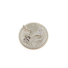 Load image into Gallery viewer, New 14k white Gold 0.11Ct Round Diamond moon stud Earrings Push Back Fastening