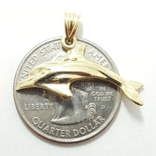 Load image into Gallery viewer, New 10k yellow Gold dolphin animal ocean Pendant charm fine gift jewelry 2.4g
