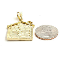 Load image into Gallery viewer, New 10k yellow gold trap house pendant charm diamond cut gift fine jewelry 5g