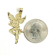 Load image into Gallery viewer, New 10k yellow Gold full body angel Pendant charm fine gift jewelry love 1.5g