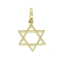 Load image into Gallery viewer, 14k yellow gold star of David Jewish Israel charm pendant religious jewelry 0.6g