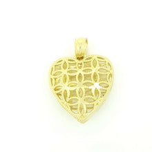 Load image into Gallery viewer, New 10k yellow Gold 3D filigree Heart necklace pendant fine gift jewelry 1.2g