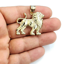 Load image into Gallery viewer, 10k yellow solid Gold lion full body Pendant charm Leo zodiac fine jewelry 4.8g