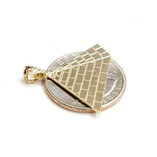 Load image into Gallery viewer, New 14k yellow solid Gold Egyptian pyramid Pendant fine gift jewelry 2.6g