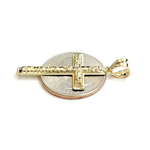 Load image into Gallery viewer, New 10k yellow gold nugget cross pendant charm fine jewelry religious gift 1.9g
