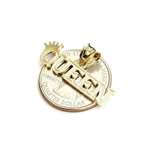 Load image into Gallery viewer, New 10k yellow Gold Queen Crown Tiara Pendant charm gift fine jewelry 1.6g