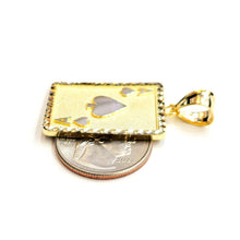 Load image into Gallery viewer, 10k yellow Gold Ace of spade Pendant playing card gambling fine jewelry 4.9g