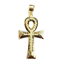 Load image into Gallery viewer, 10k yellow gold Egyptian ankh cross pendant charm fine religious jewelry 5.7g