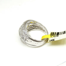 Load image into Gallery viewer, 0.90ct Genuine diamond 14k White Gold Women Ring wide band fine jewelry Size 7