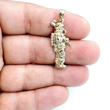 Load image into Gallery viewer, 14k yellow Gold fireman firewoman firefighter Pendant charm fine jewelry 3.4g