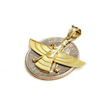 Load image into Gallery viewer, 14k yellow gold Farvahar Faravahar Persian Ahoura Mazda Zoroastrian pendant 2.2g
